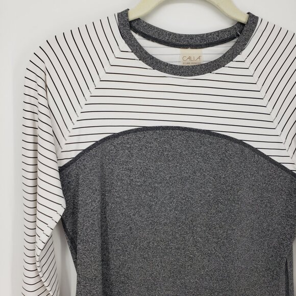 3/$25 Calia Rashguard Swim Top S Long Sleeve Striped Sun Protection Gray - Picture 5 of 8